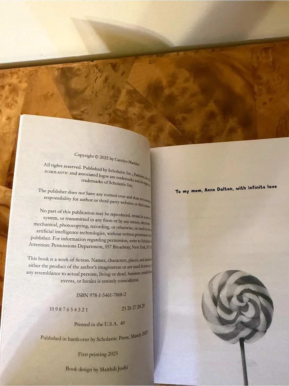 Scholastic paperback copy